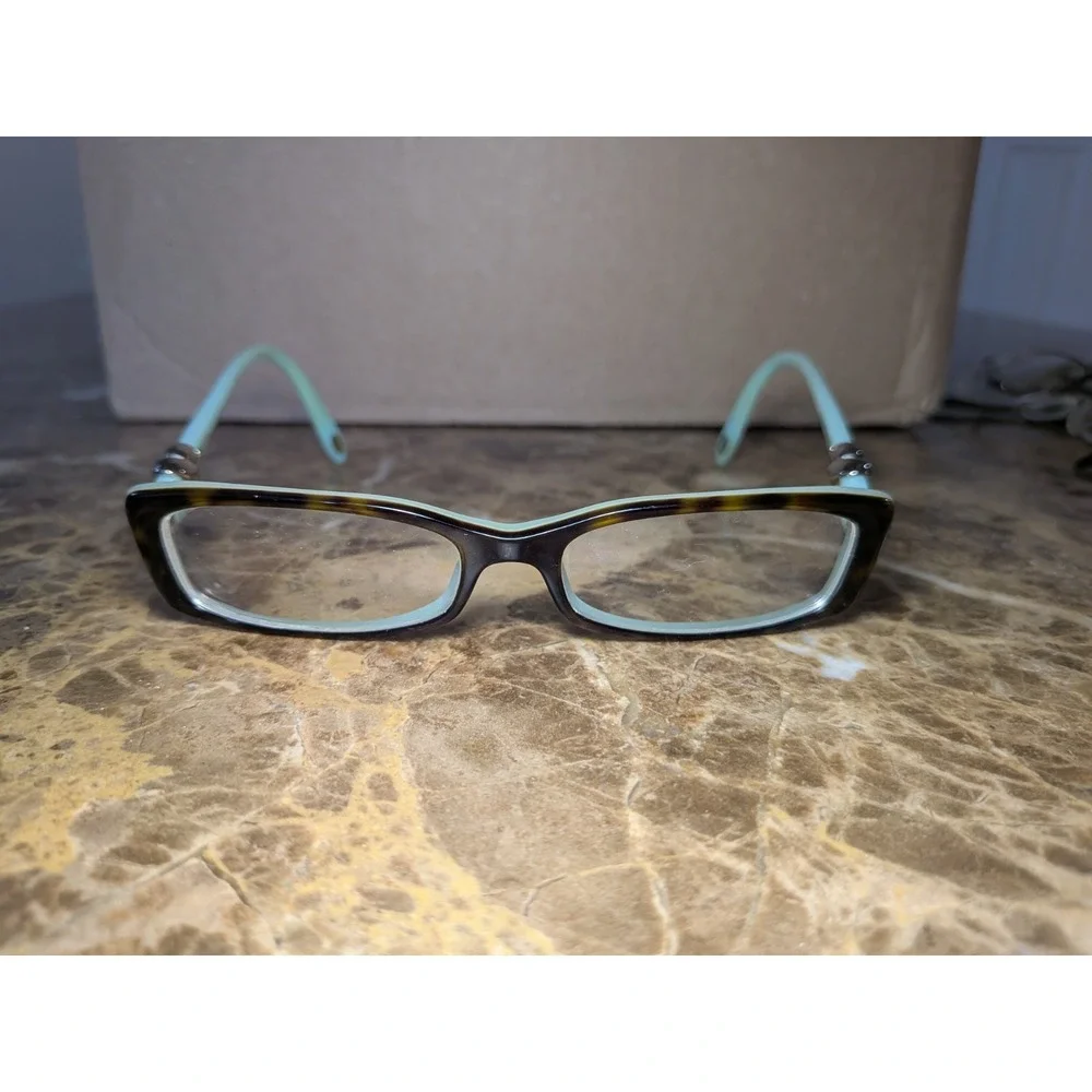 Luxury Tiffany & Co Eyeglasses Tiffany Blue Tortoiseshell Silver X Italy